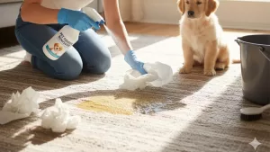 Leia mais sobre o artigo Como Tirar Cheiro de Xixi de Cachorro do Tapete/Carpete: Passo a Passo Definitivo (2025)